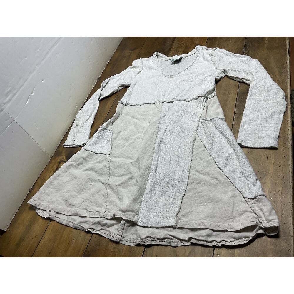 Maeve Anthropologie Oversized Linen Brush Cotton Patchwork Lagenlook Dress M
